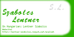 szabolcs lentner business card